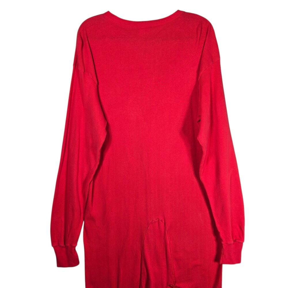 Indera Union Suit Mens 2XL Red Cotton Sleepwear Pajamas One Piece Thermal - Picture 6 of 8